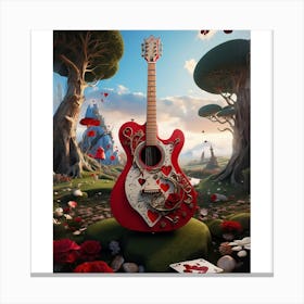 Heartstrings Monarchy Queen Of Hearts Guitar Elegance (23) Canvas Print