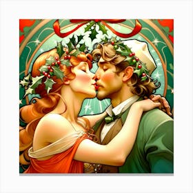 Christmas Kiss Canvas Print