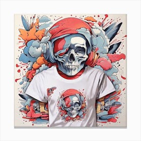 Skull T - Shirt 2 Canvas Print