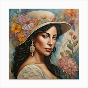 Woman In A Hat 1 Canvas Print