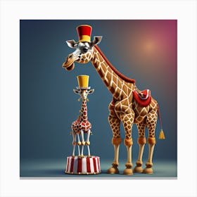 Nursery Room Circus Giraffe Canvas Print