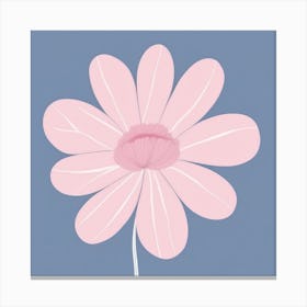 A White And Pink Flower In Minimalist Style Square Composition 49 Canvas Print