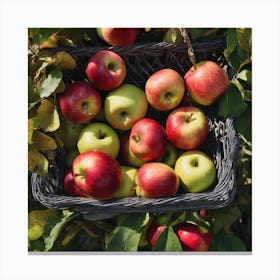 Basket Of Apples 1 Canvas Print