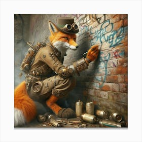 Steampunk Fox 4 Canvas Print