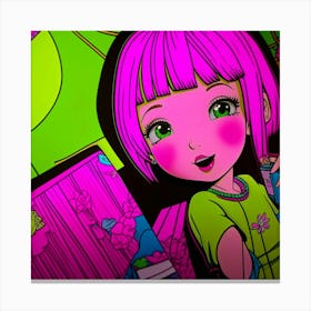 Pink Haired Girl Canvas Print