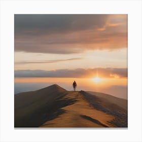 Sunset On A Mountain 1 Canvas Print