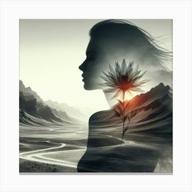 Silhouette of a beautiful woman 5 Canvas Print