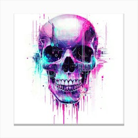 Digital Skull. Generated AI. Wall Art Print Canvas Print