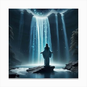 Jesus At The Waterfall 2 Canvas Print