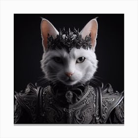 Cat In Armor 2 Canvas Print