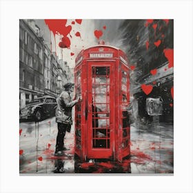 Telephone booth Canvas Print