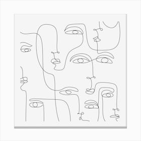 Face Line Drawing Canvas Print