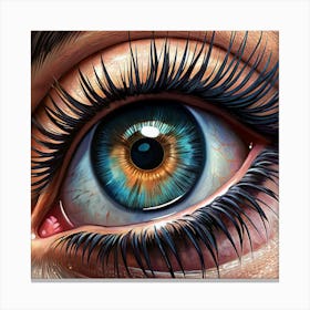 Close Up Of A Blue And Brown Eye Canvas Print