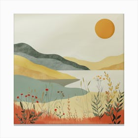 Landscape With Flowers Canvas Print