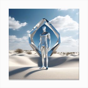 Futuristic Man In The Desert 6 Canvas Print