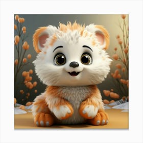 Cute Fox 3d Model Canvas Print