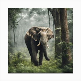 Elephant In The Forest Canvas Print