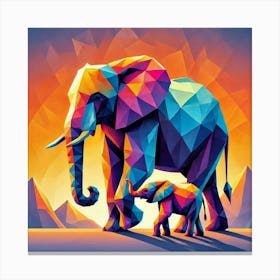 Mountain Pair Elephants Canvas Print