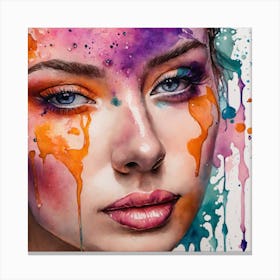 Watercolor Of A Woman 9 Canvas Print