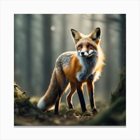 Red Fox In The Forest 43 Canvas Print