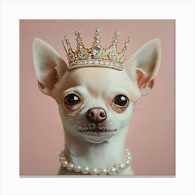 Chihuahua In Crown And Pearls 11 Leinwandbilder