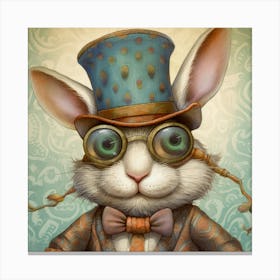 Rabbit In Top Hat Canvas Print