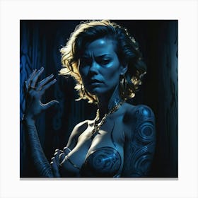 Woman With Tattoos Canvas Print