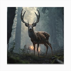 Deer In The Woods 33 Canvas Print