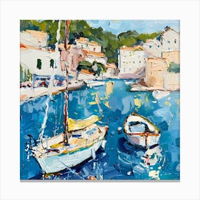 Boats In The Harbor  Canvas Print