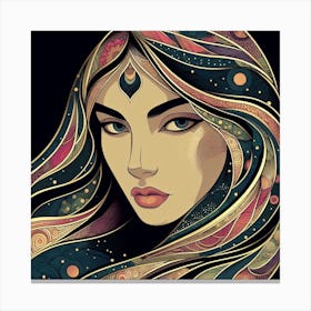 Woman With Long Hair Canvas Print