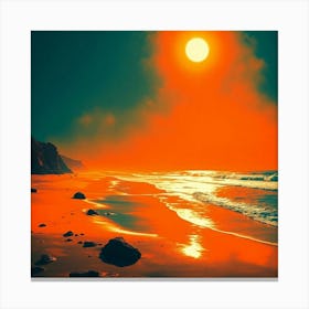 Sunset On The Beach 10 Canvas Print