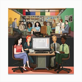 People In The Office Canvas Print