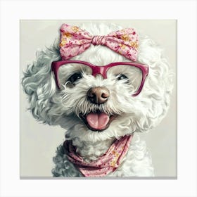 Dog With Glasses 13 Canvas Print