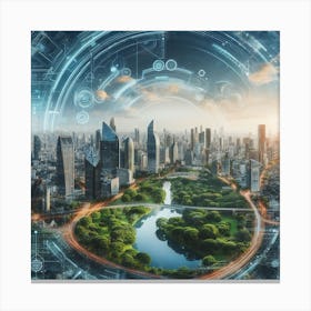 Futuristic Cityscape1 Canvas Print