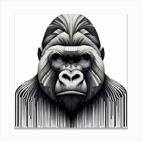 Gorilla Head - Abstract Line Art Illustration 56 Canvas Print