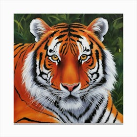 Tiger Orange Animal Painting Canvas Print