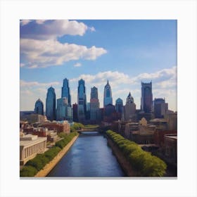 Philadelphia Skyline beautiful view Canvas Print
