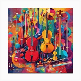 Colorful Musical Instruments Canvas Print
