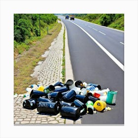 Garbage On The Road 10 Canvas Print