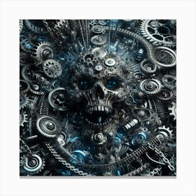 Skull With Gears Canvas Print