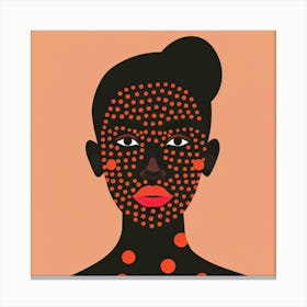 Portrait Of A Woman With Dots On Her Face Canvas Print