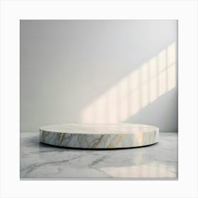 Marble Table In A White Room Canvas Print