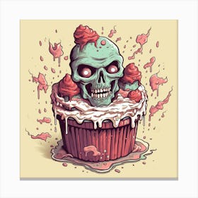 Zombie Cupcake Canvas Print