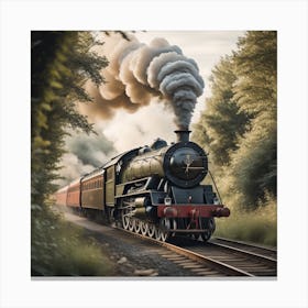 Steam Train Created using Imagine AI Art 1 Canvas Print
