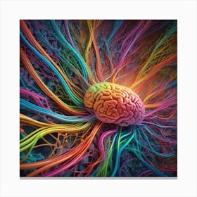 Brain With Colorful Wires 7 Canvas Print
