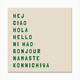 Hello Different Languages 03 Canvas Print