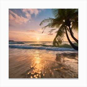 Sunset On The Beach 3 Canvas Print