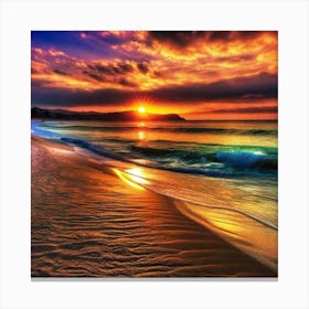 Sunset On The Beach 301 Canvas Print