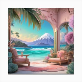 Azure Paradise soft hue's of soothing pastels Canvas Print