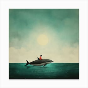 Boy On A Dolphin Canvas Print